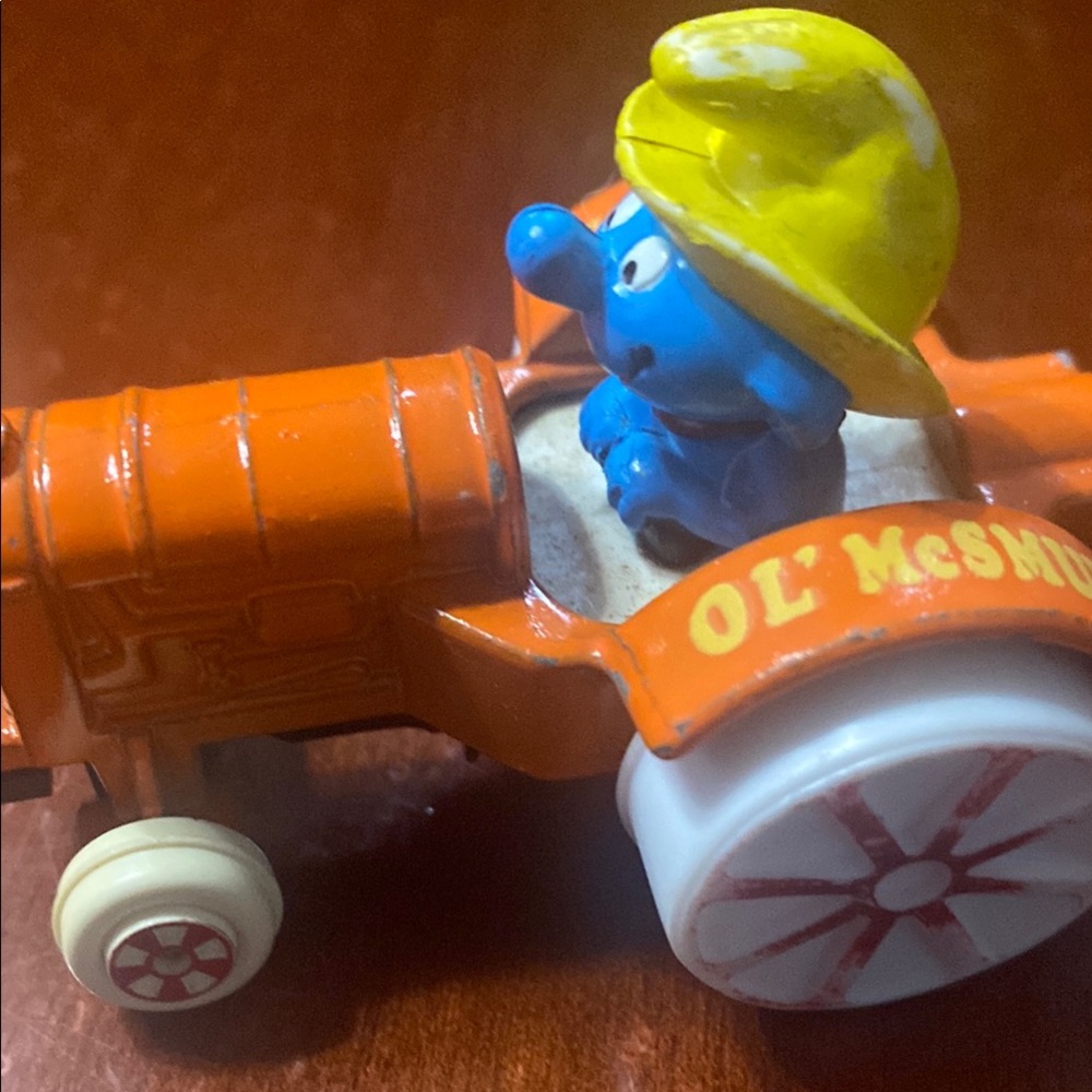 Ol' McSmurf Blue and Yellow Toy Tractor